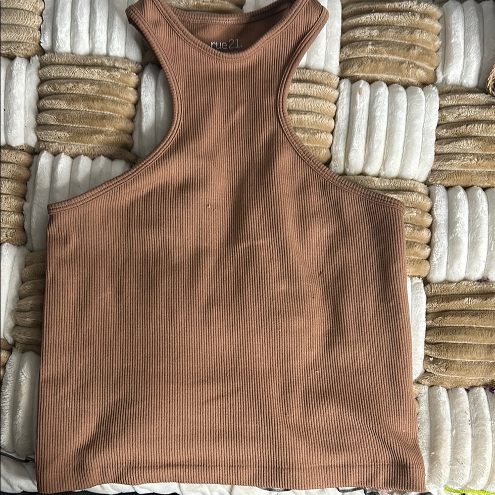 Rue21 Brown Fitted Sleeveless Tank Top